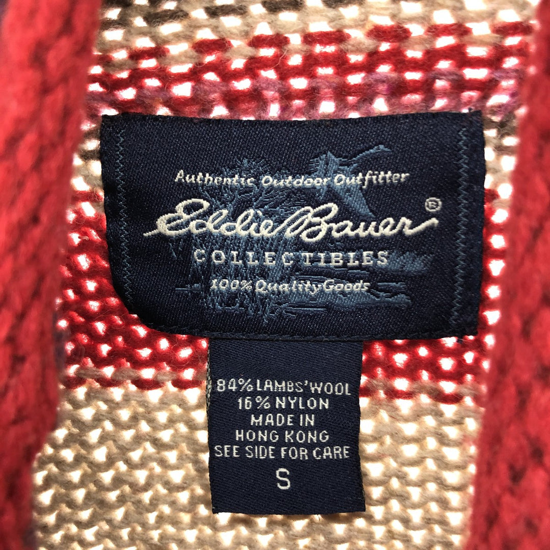 Eddie Bauer Multi-border Roll Neck High Neck Lambswool Knit Sweater Women's S Size / eaa506345