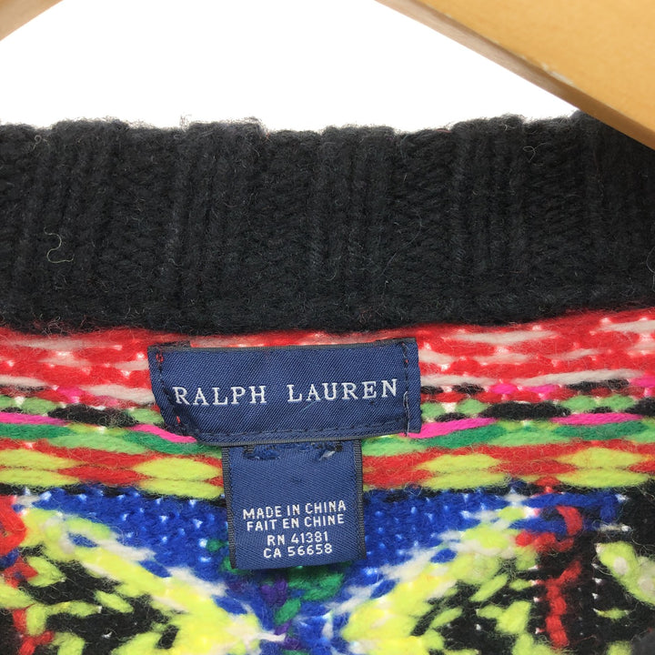 Ralph Lauren All-over Fair Isle Pattern Cashmere Blend Merino Wool Knit Sweater Women's S Size / eaa506346