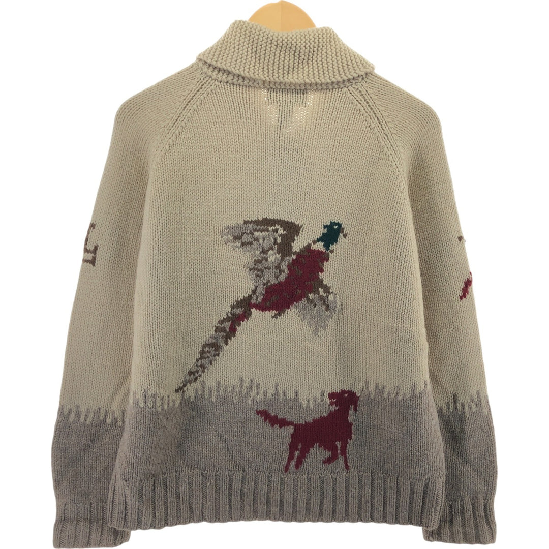 Ralph Lauren LAUREN All-over Hunting Pattern HAND KNIT Hand-knitted Cowichan Sweater Women's M size / eaa506350