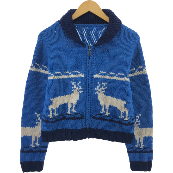 All-over reindeer pattern Cowichan sweater, size M for men / eaa506351