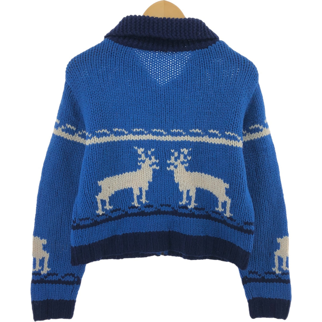 All-over reindeer pattern Cowichan sweater, size M for men / eaa506351