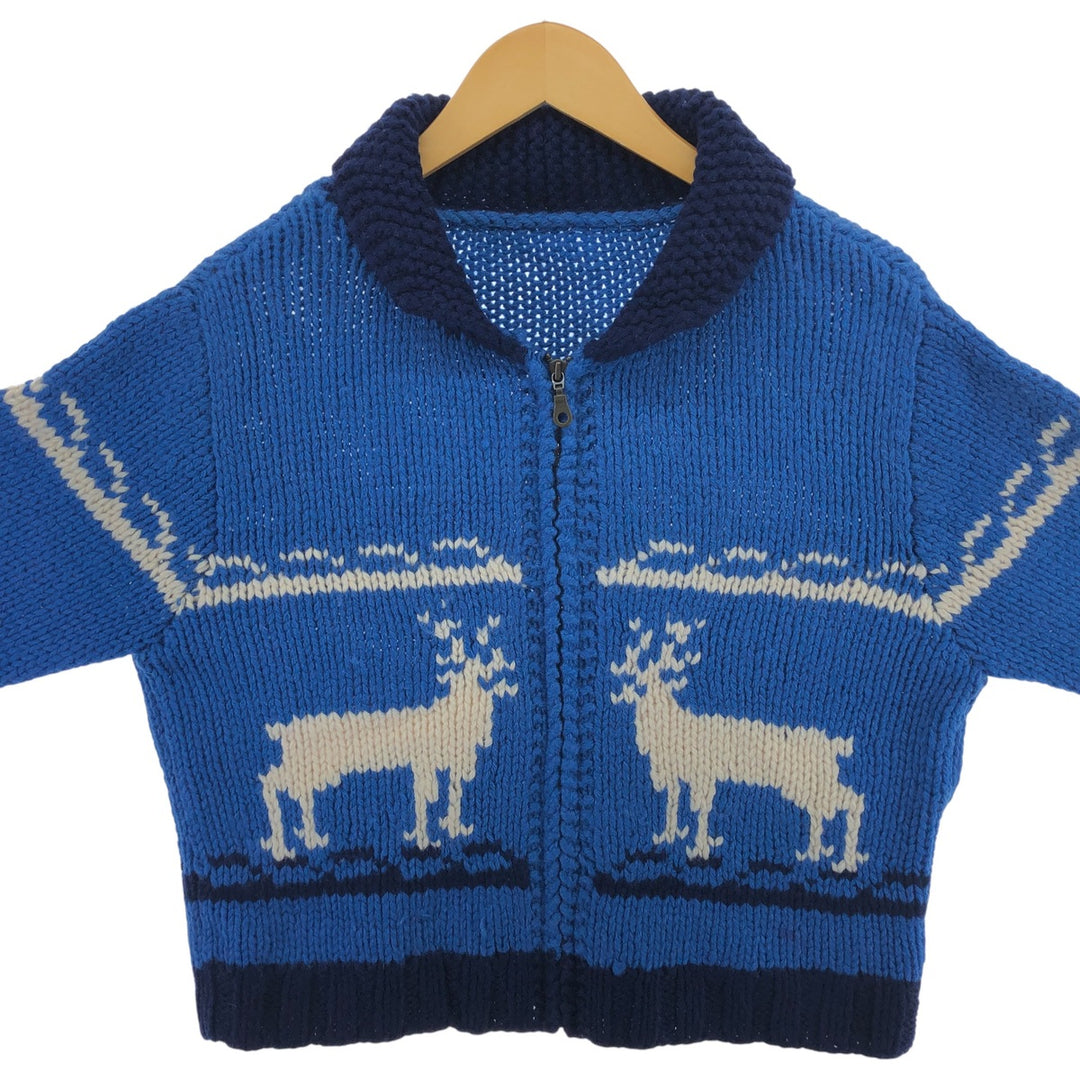 All-over reindeer pattern Cowichan sweater, size M for men / eaa506351