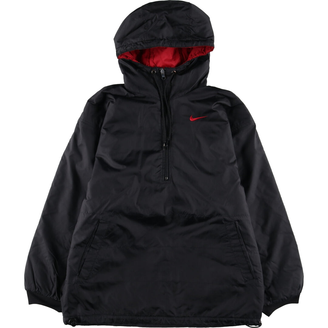 90'S Nike reversible half-zip puffer jacket, men's size small, vintage polyester black type Vintage Second Hand