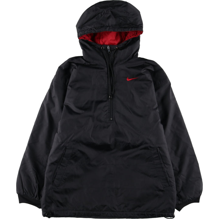 90'S Nike reversible half-zip puffer jacket, men's size small, vintage polyester black type Vintage Second Hand