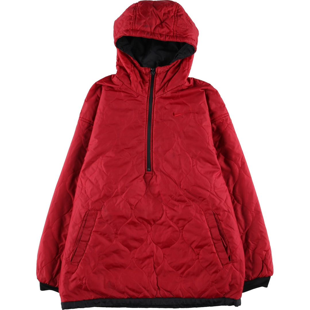 90'S Nike reversible half-zip puffer jacket, men's size small, vintage polyester black type Vintage Second Hand