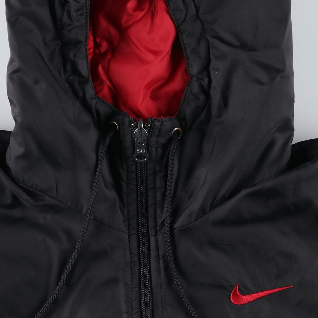 90'S Nike reversible half-zip puffer jacket, men's size small, vintage polyester black type Vintage Second Hand