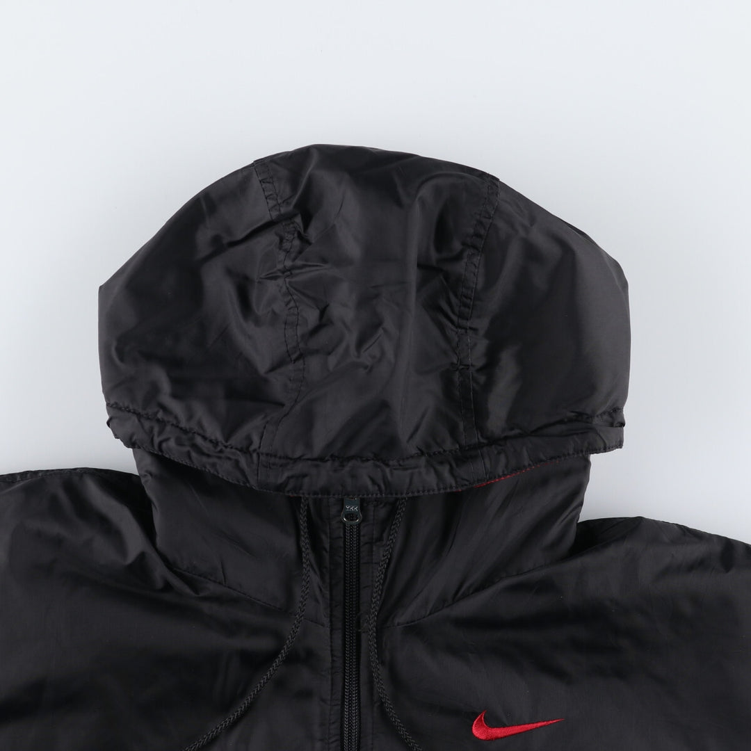 90'S Nike reversible half-zip puffer jacket, men's size small, vintage polyester black type Vintage Second Hand
