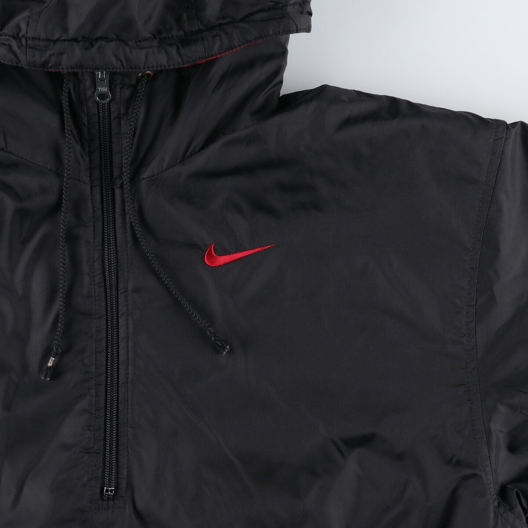 90'S Nike reversible half-zip puffer jacket, men's size small, vintage polyester black type Vintage Second Hand