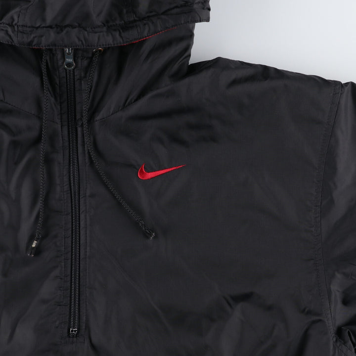 90'S Nike reversible half-zip puffer jacket, men's size small, vintage polyester black type Vintage Second Hand