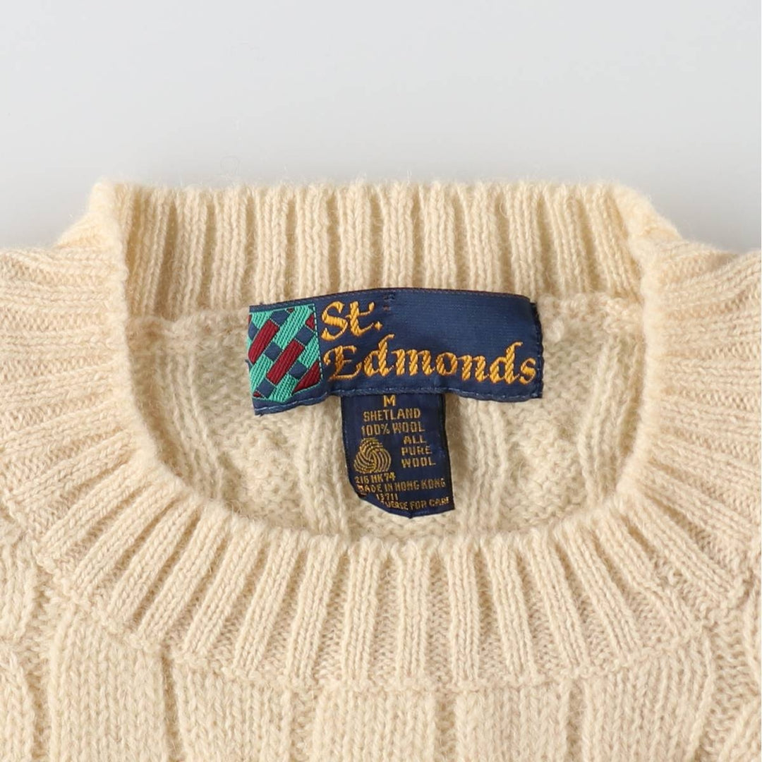 90'S St. Edmonds cable knit wool sweater, men's size M, vintage / eaa506532