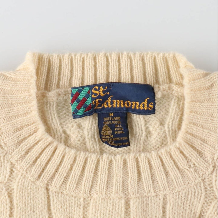90'S St. Edmonds cable knit wool sweater, men's size M, vintage / eaa506532
