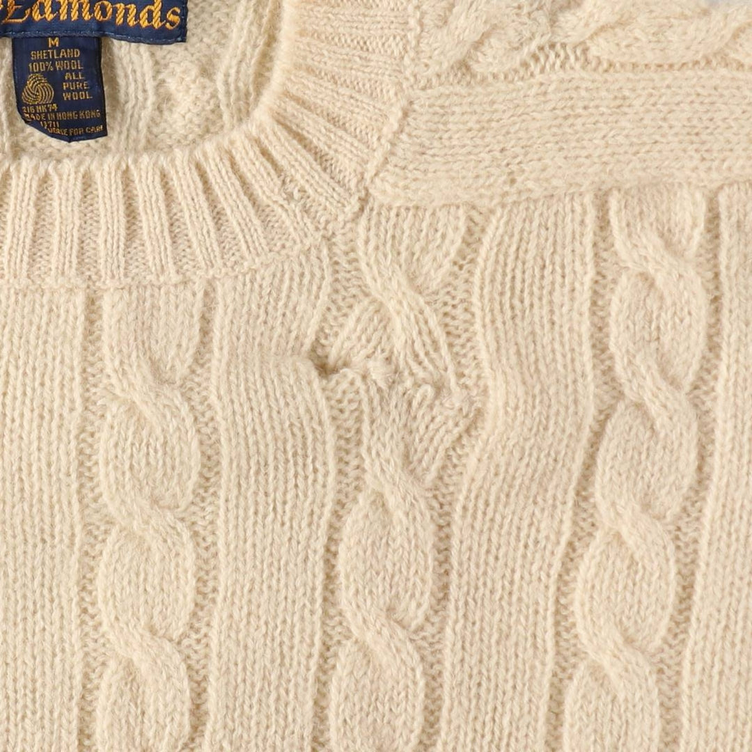 90'S St. Edmonds cable knit wool sweater, men's size M, vintage / eaa506532