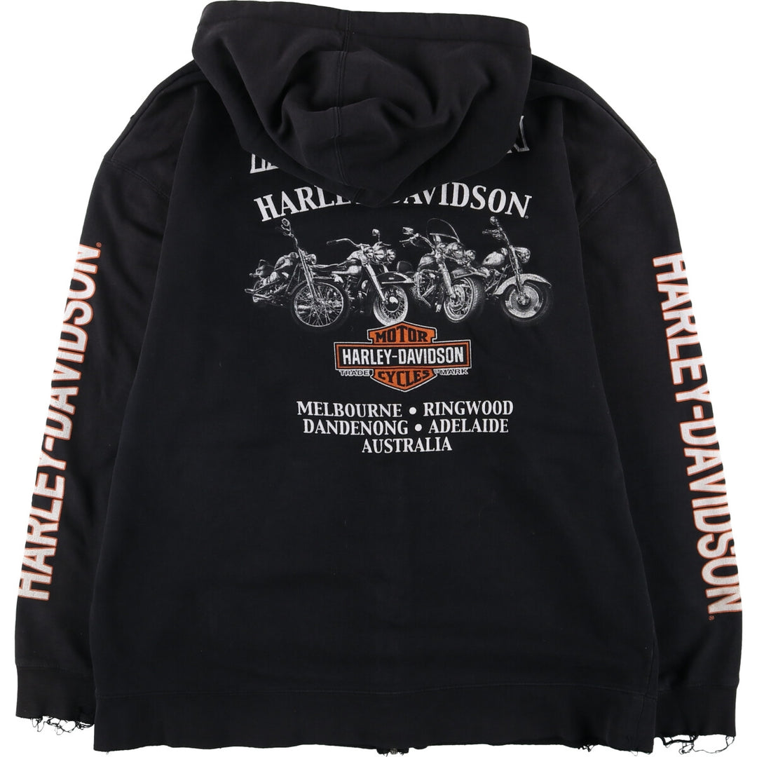 Harley-Davidson Back Print Sweat Full Zip Hoodie Men's XXL / eaa506565