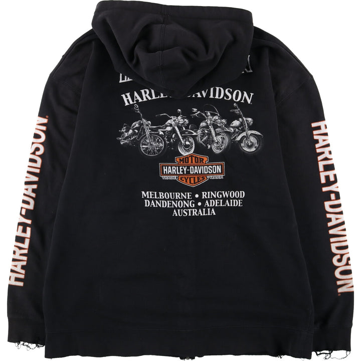 Harley-Davidson Back Print Sweat Full Zip Hoodie Men's XXL / eaa506565