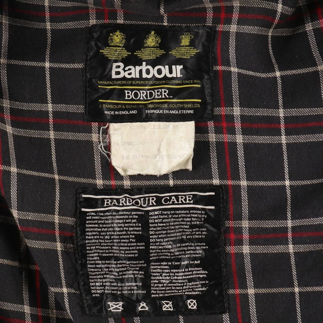 80'S Barbour Border Old 3 Warrant Waxed Cotton Oiled Jacket Made in England C44 Men's L Size Vintage /eaa506637