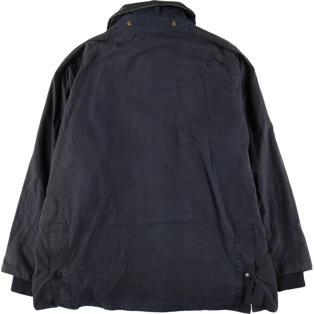 90'S Barbour Bedale Old 3 Warrant Waxed Cotton Oiled Jacket Made in the UK C44 Men's L Size Vintage cotton navy blue type Vintage Second Hand