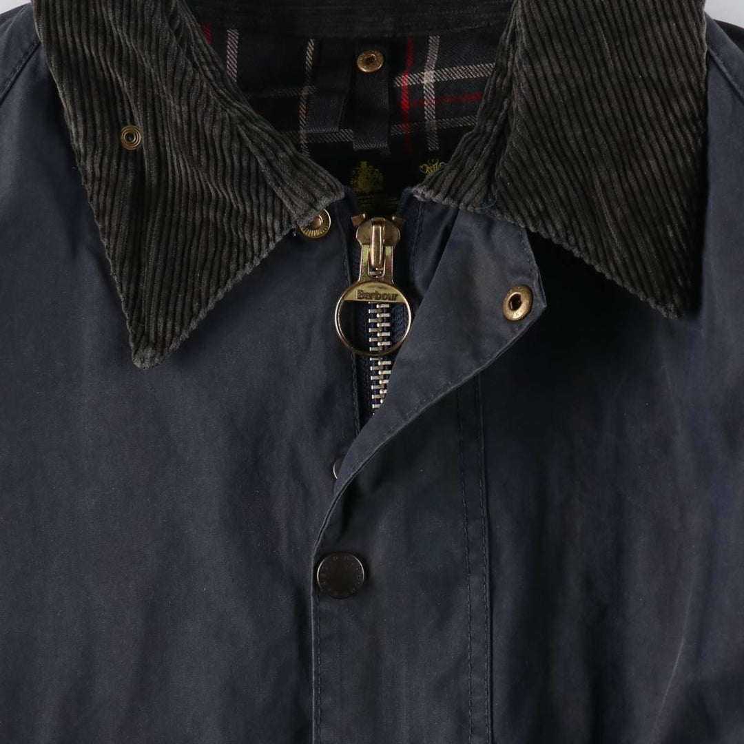 90'S Barbour Bedale Old 3 Warrant Waxed Cotton Oiled Jacket Made in the UK C44 Men's L Size Vintage cotton navy blue type Vintage Second Hand