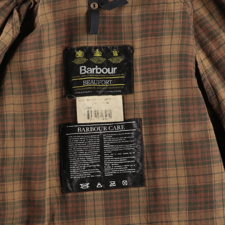 80s-90'S Barbour Beaufort Old 3 Warrant Oiled Hunting Jacket Made in England C46 Men's XL equivalent Vintage /eaa506641