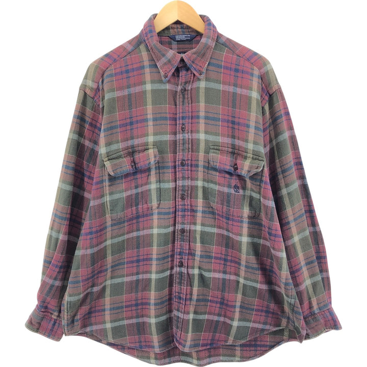 90'S NAUTICA Long Sleeve Button Down Heavy Flannel Check Shirt Men's XL Vintage /eaa506703