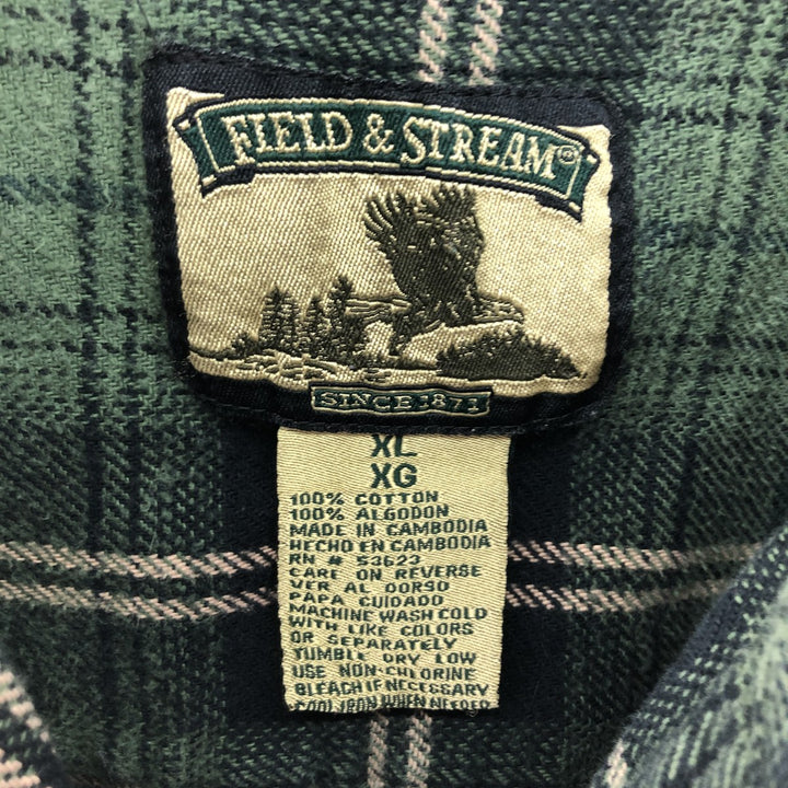 Field and Stream FIERD and STREAM Long Sleeve Heavy Flannel Check Shirt Men's XL /eaa506704