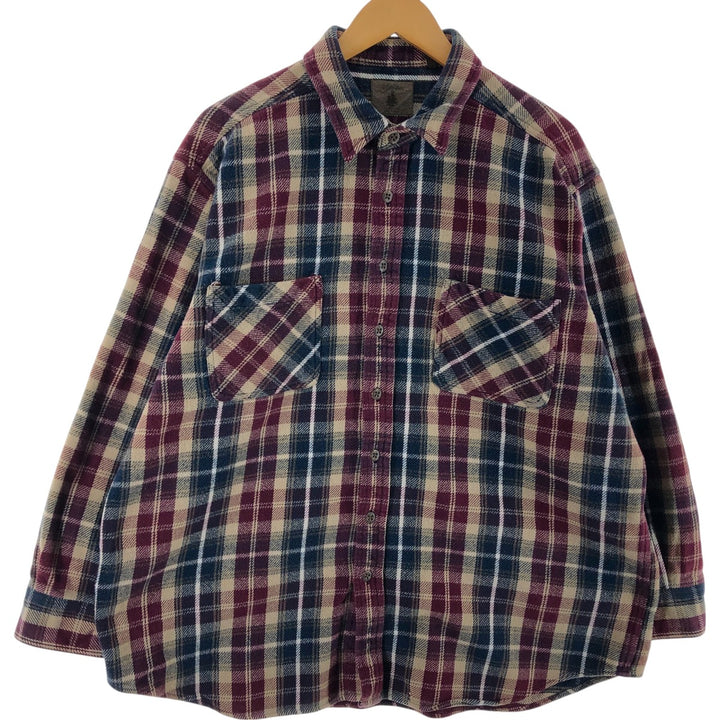 90s~00'S St. John's Bay Long Sleeve Heavy Flannel Check Shirt Men's XXL Vintage /eaa506712