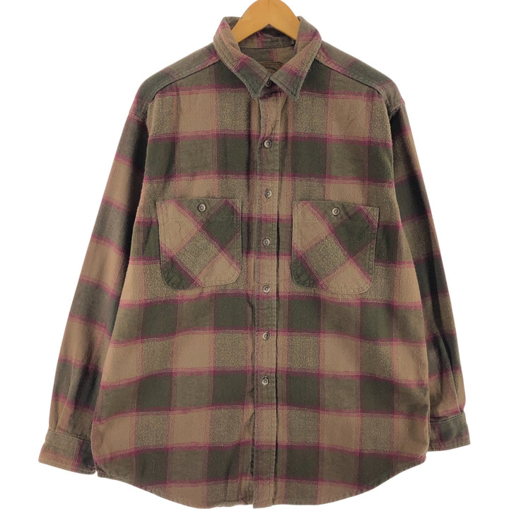 ST JOHN'S BAY Long Sleeve Heavy Flannel Check Shirt Men's L /eaa506714