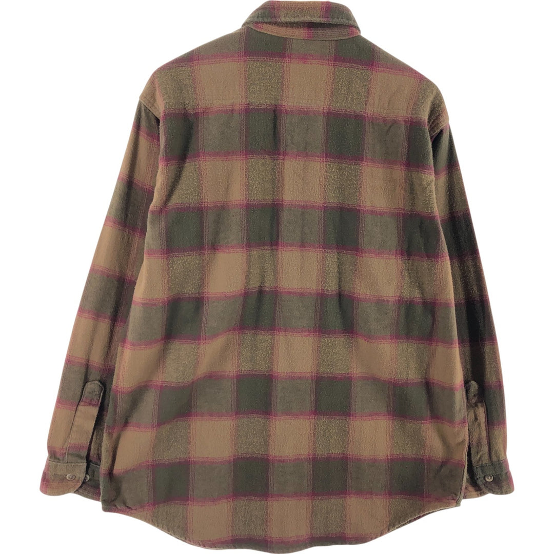 ST JOHN'S BAY Long Sleeve Heavy Flannel Check Shirt Men's L /eaa506714