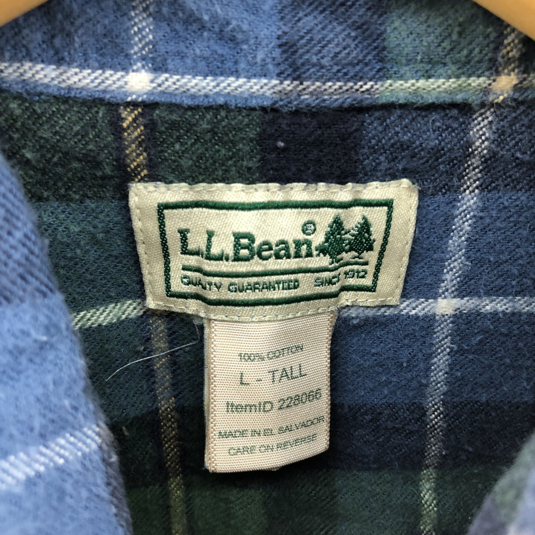 LLBean Long Sleeve Button-Down Flannel Shirt Men's L Size Button-Down /eaa506721