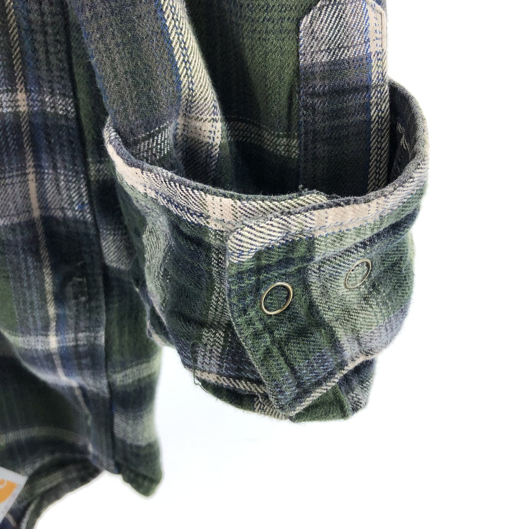 Carhartt RELAXED FIT Long Sleeve Heavy Flannel Check Shirt Men's L / eaa506723