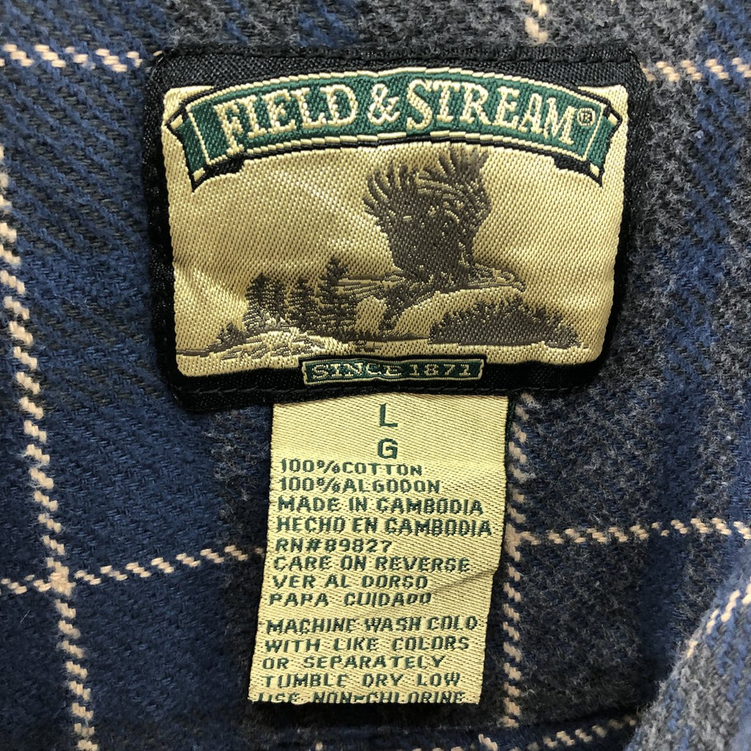 FIELD and STREAM Long Sleeve Heavy Flannel Check Shirt Men's L /eaa506727