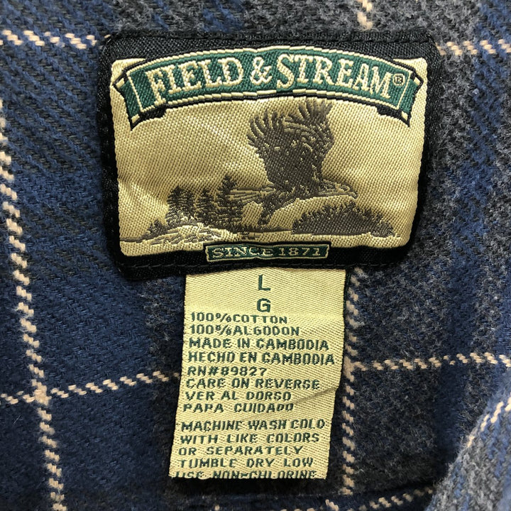 FIELD and STREAM Long Sleeve Heavy Flannel Check Shirt Men's L /eaa506727