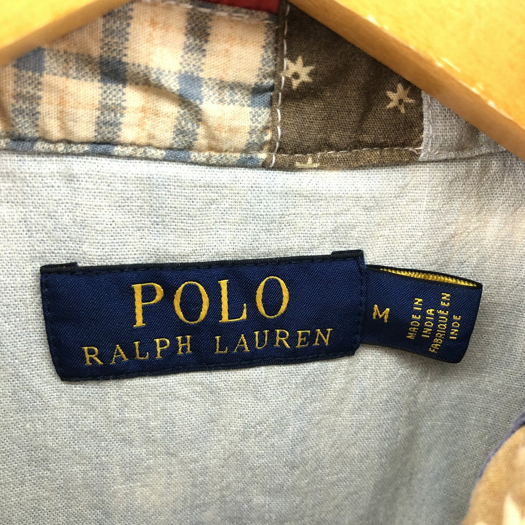 Ralph Lauren POLO RALPH LAUREN All-over patchwork long sleeve western shirt, men's size M / eaa506739