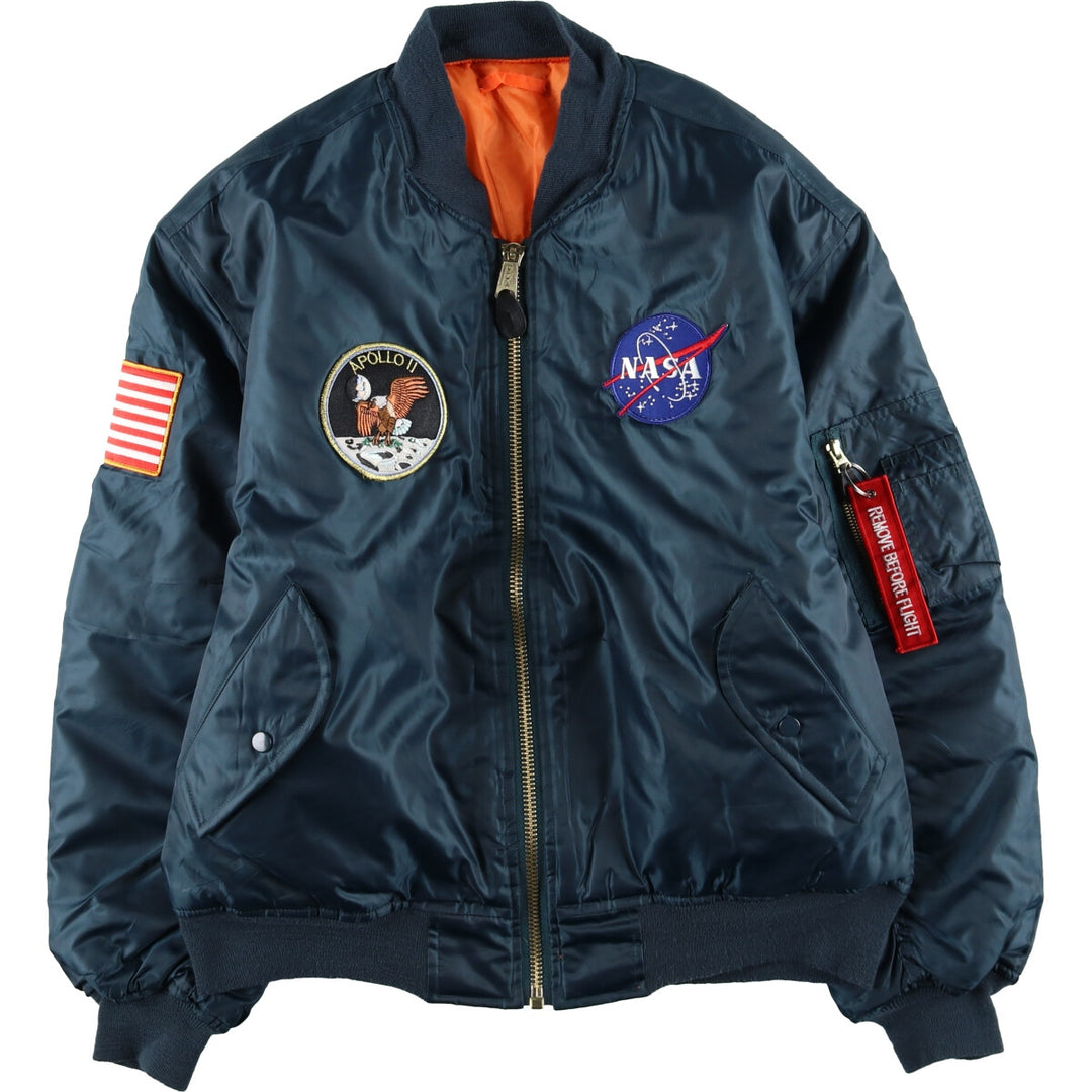 Civilian product NASA Nasa padded MA-1 type military flight jacket men's size L equivalent /eaa506794