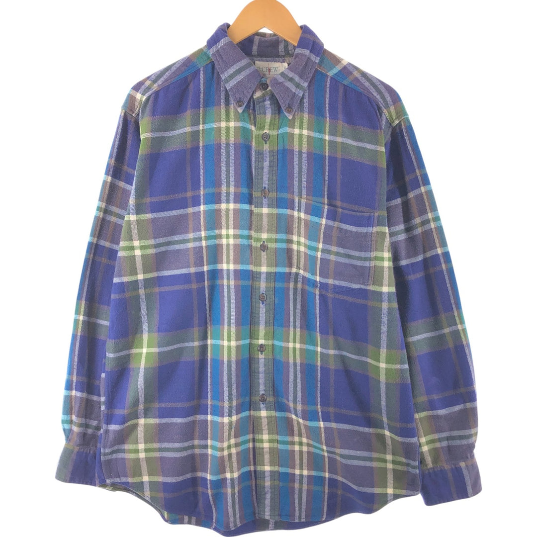 90'S J.Crew Tartan Check Long Sleeve Button Down Flannel Check Shirt Men's Medium Vintage /eaa506805