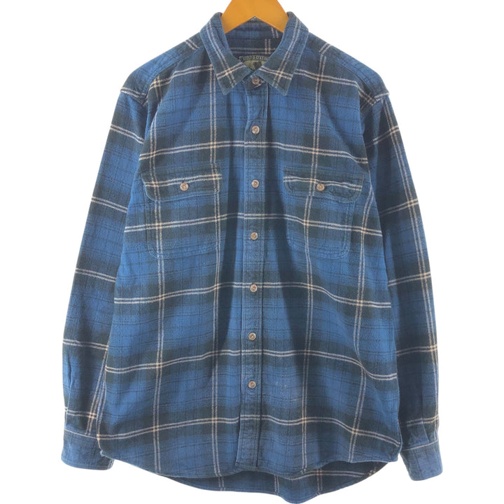 FIELD and STREAM Tartan Check Long Sleeve Flannel Check Shirt Men's L size /eaa506813