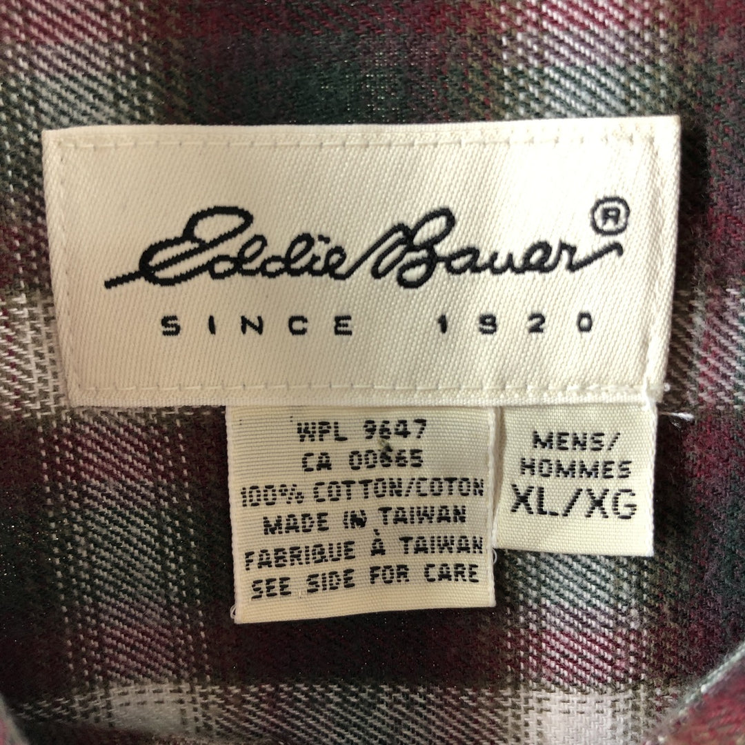 00'S Eddie Bauer Light Nell Check Shirt Long Sleeve Men's XL /eaa506816