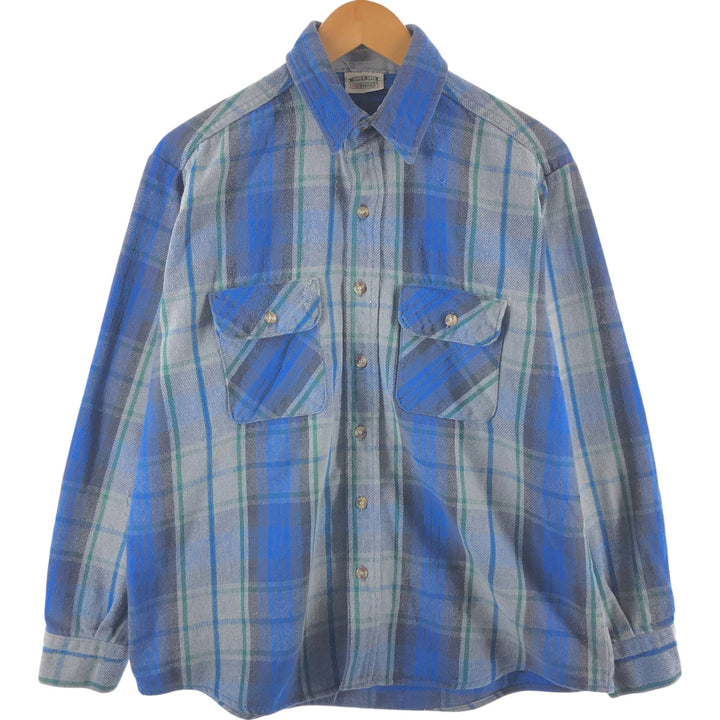 90'S Five Brother Tartan Check Long Sleeve Flannel Check Shirt Men's Size L Vintage /eaa506819