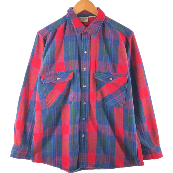 90'S Five Brother Tartan Check Long Sleeve Flannel Check Shirt Men's Size L Vintage /eaa506820