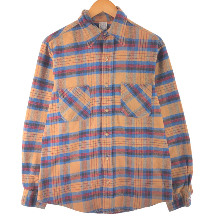 70's BIG MAC Tartan Check Long Sleeve Flannel Check Shirt Men's M Size Vintage /eaa506821