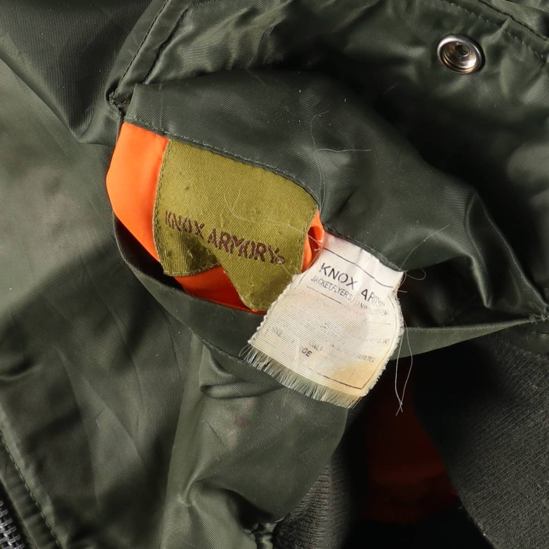 Civilian KNOX ARMORY MA-1 padded military flight jacket, men's size L equivalent /eaa506836