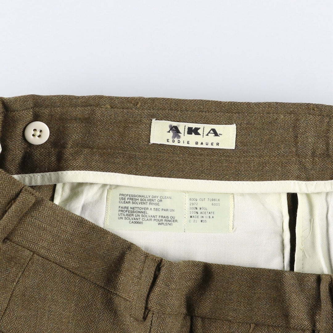 Eddie Bauer AKA Two-pleat Herringbone Wool Pants Slacks Made in USA Men's W35 equivalent / eaa506913