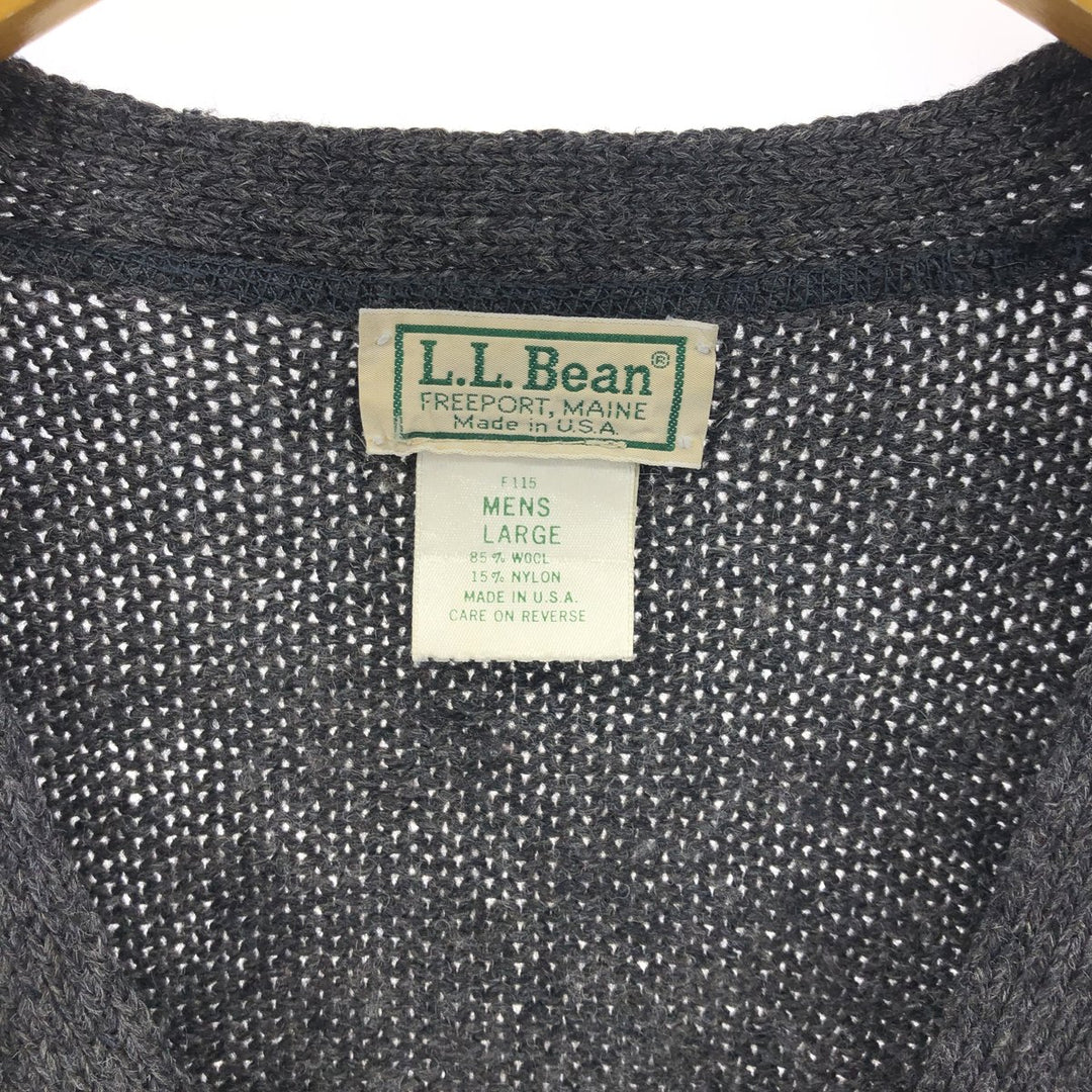 80'S LLBean Wool Knit Cardigan Made in USA Men's L Size Vintage /eaa507015