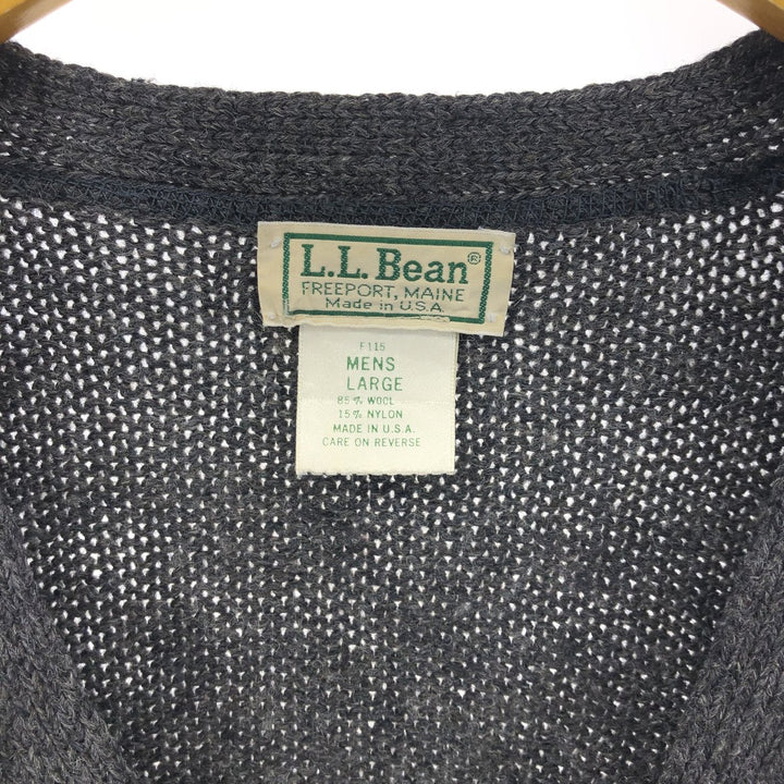 80'S LLBean Wool Knit Cardigan Made in USA Men's L Size Vintage /eaa507015