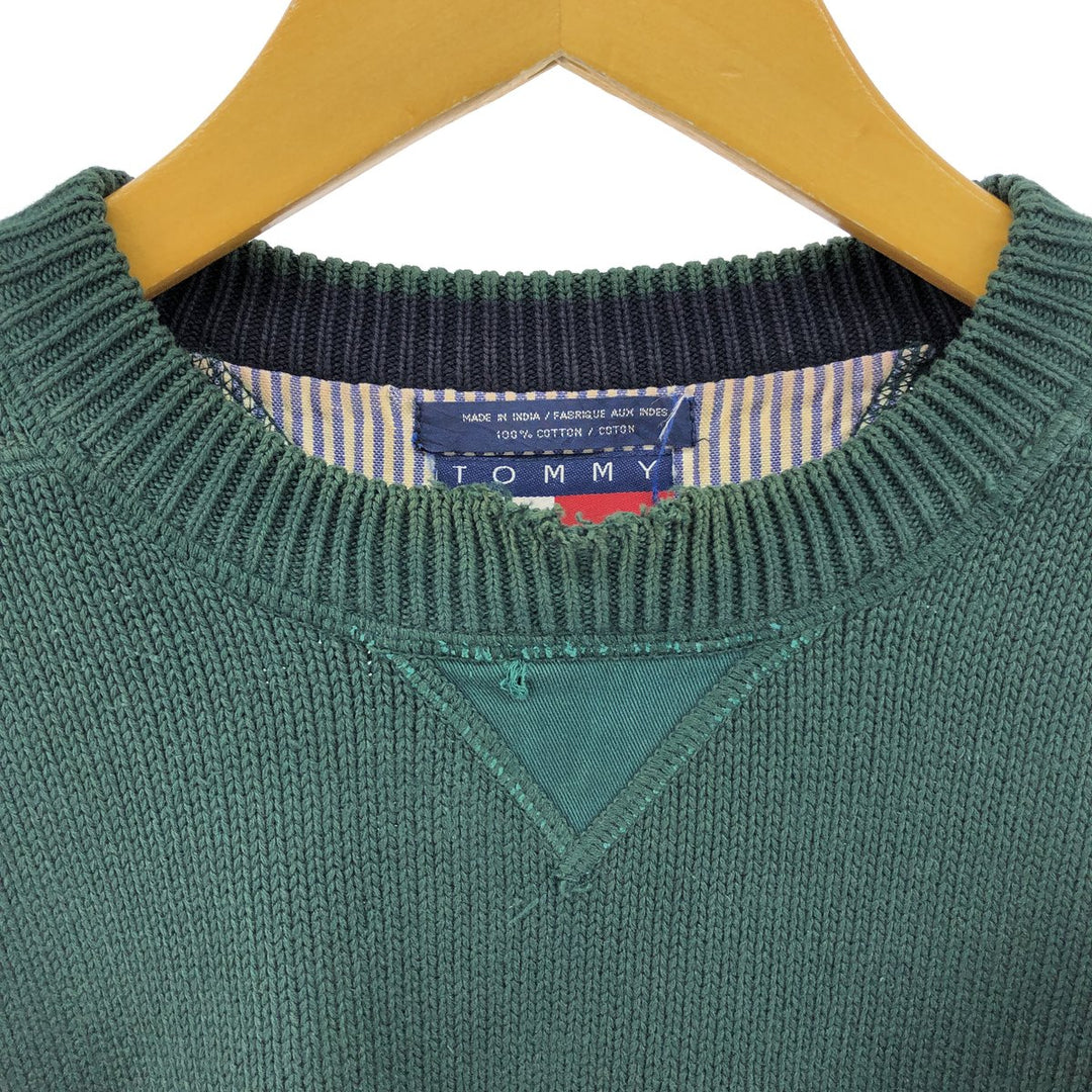 90'S Tommy Hilfiger Cotton Knit Sweater Crew Neck (Crew Neck) Men's L Size Vintage /eaa507040