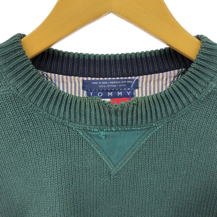 90'S Tommy Hilfiger Cotton Knit Sweater Crew Neck (Crew Neck) Men's L Size Vintage /eaa507040