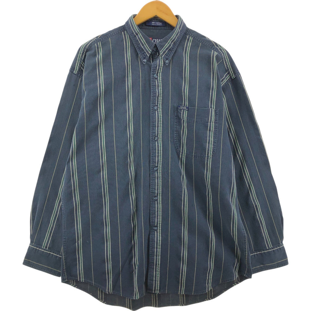 90'S Ralph Lauren CHAPS Long Sleeve Button Down Striped Shirt Men's L Size Vintage /eaa507057