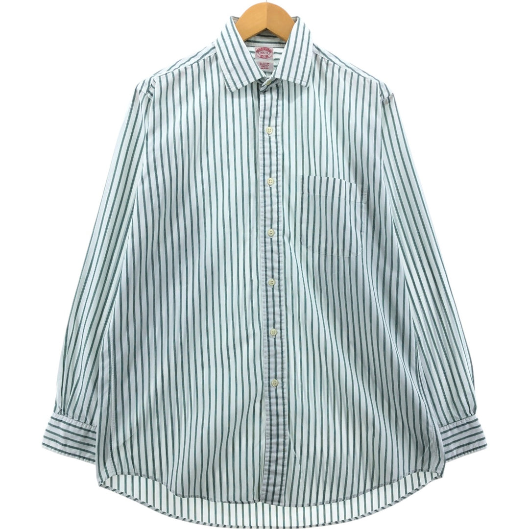 Brooks Brothers Est.1818 Wide Collar Long Sleeve Cotton Striped Shirt Men's M Size / eaa507058