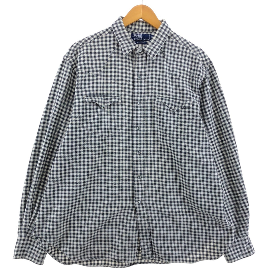 Ralph Lauren POLO by Ralph Lauren Long Sleeve Western Flannel Check Shirt Men's XL / eaa507091