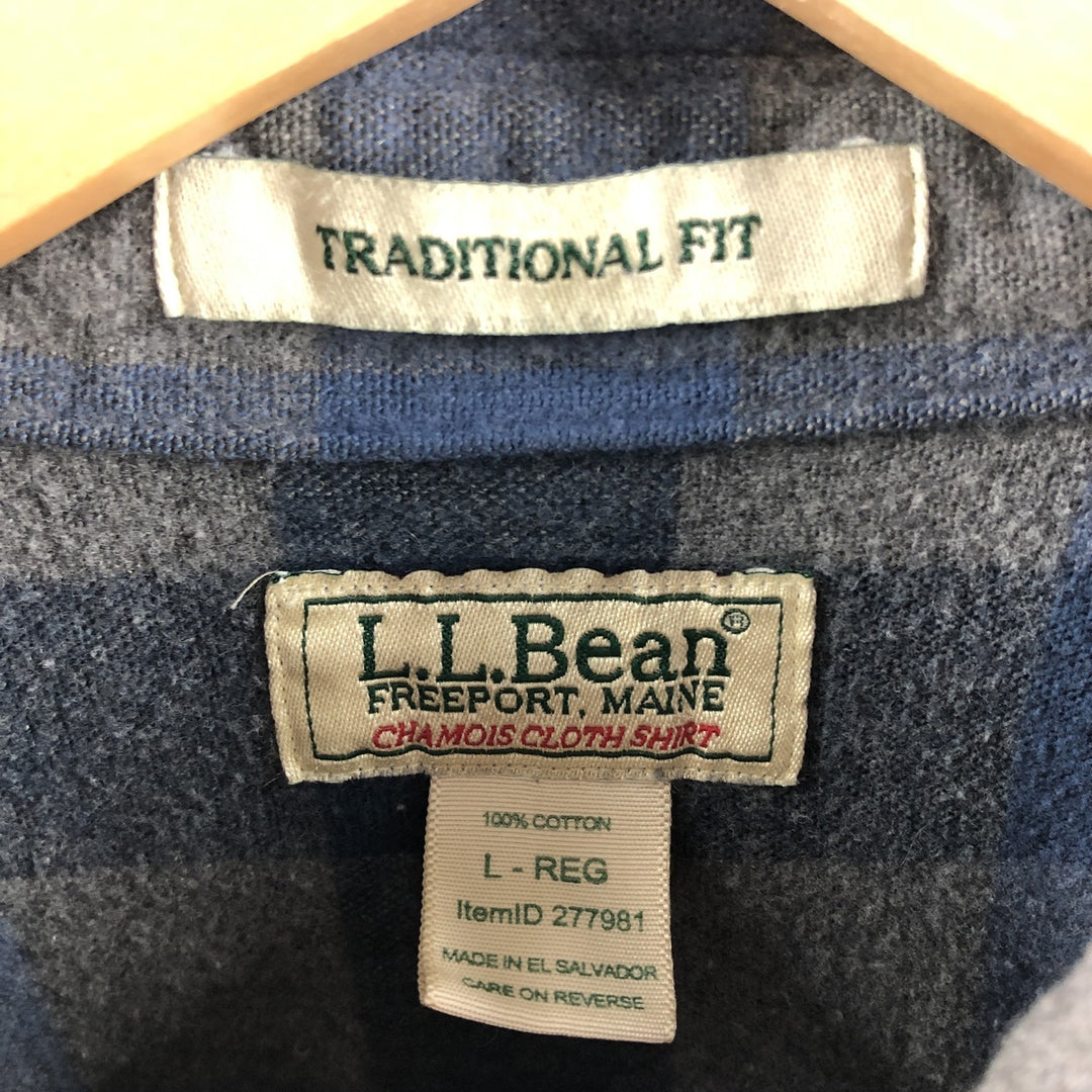 LLBean Long Sleeve Heavy Flannel Check Shirt Men's L equivalent /eaa507099