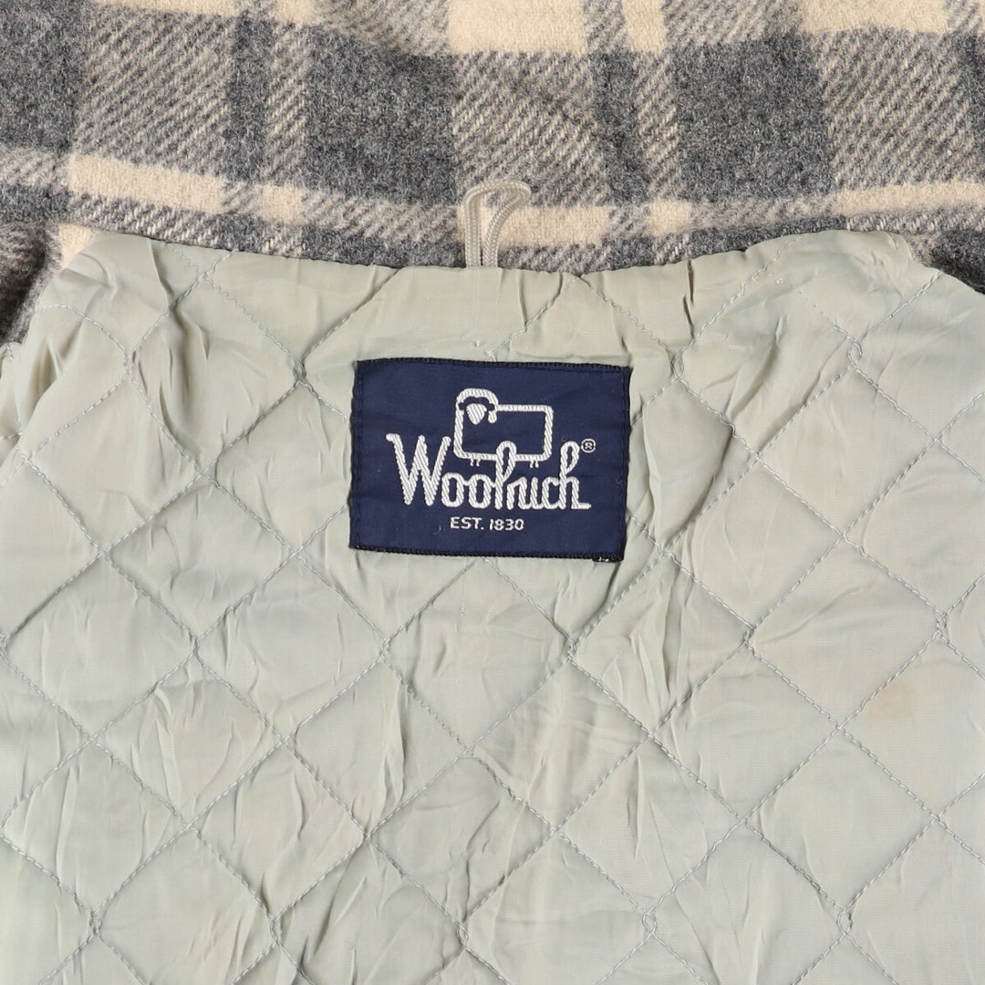 80'S WOOLRICH Check Pattern Stand Collar Padded Wool Blouson Men's XL Vintage /eaa507142